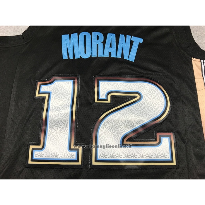 Maglia Memphis Grizzlies Ja Morant #12 Citta 2022-23 Nero